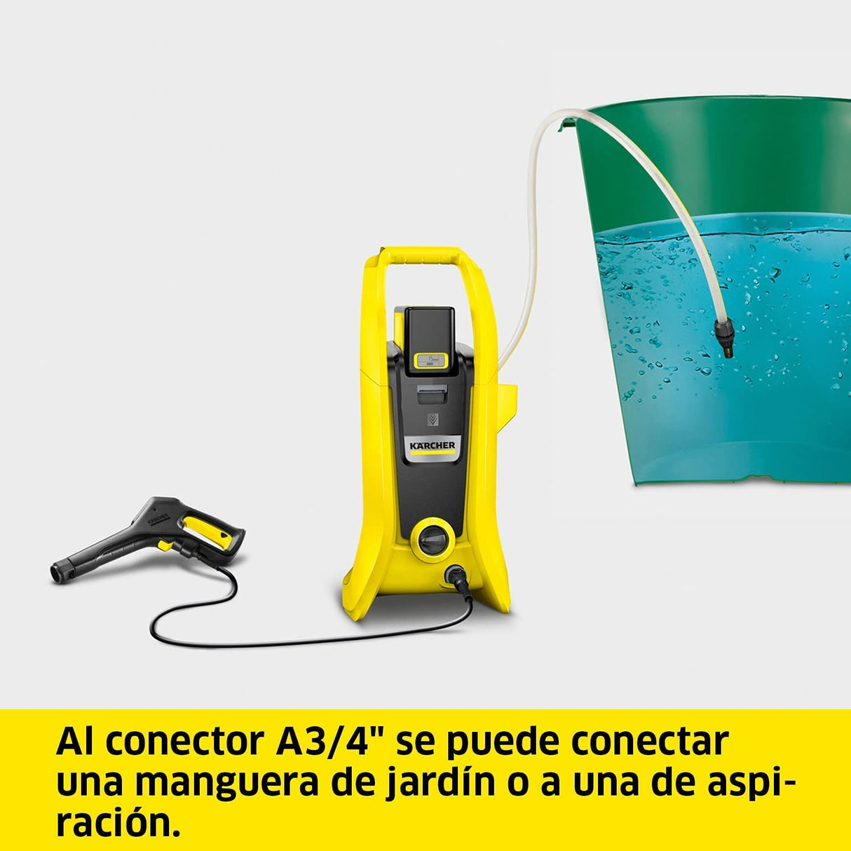 Kärcher 36 V Hidrolimpiadora de alta presión a batería K 2 Battery, presión: 110 bar, lanza pulverizadora, boquilla turbo, conector para mangueras de riego A3/4", 4,5 kg, batería 36 V Kärcher no incl.