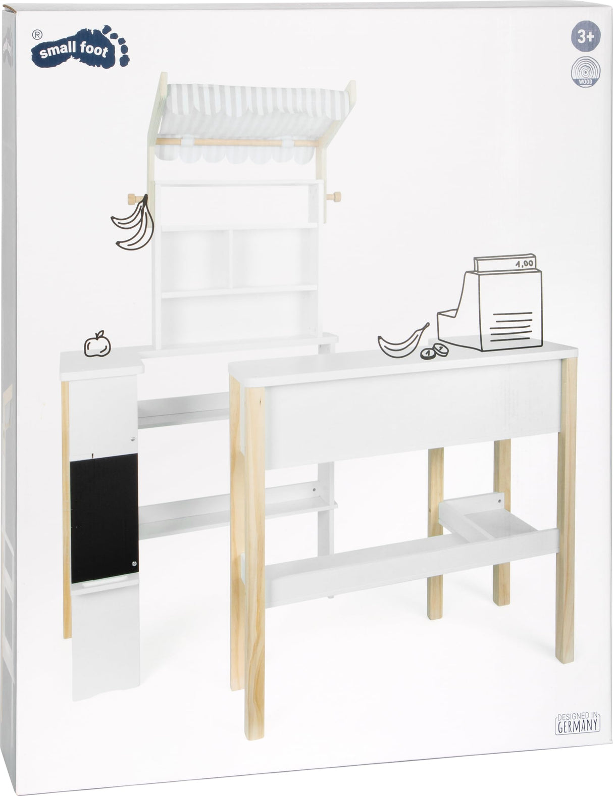 small foot Tienda Fresh Madera, Juego de rol para niños, Tienda Modular a Partir de 3 años, 12328