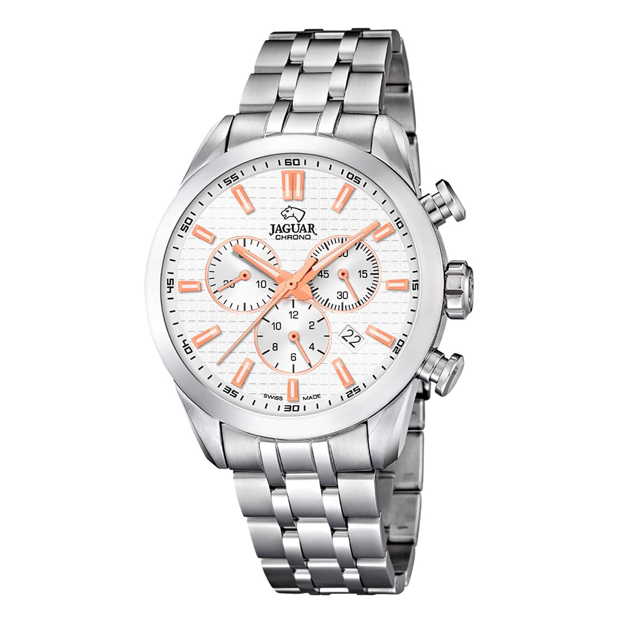JAGUAR Reloj Modelo J865/1 de la colección ACAMAR, Caja de 43 mm Plata con Correa de Acero para Caballero