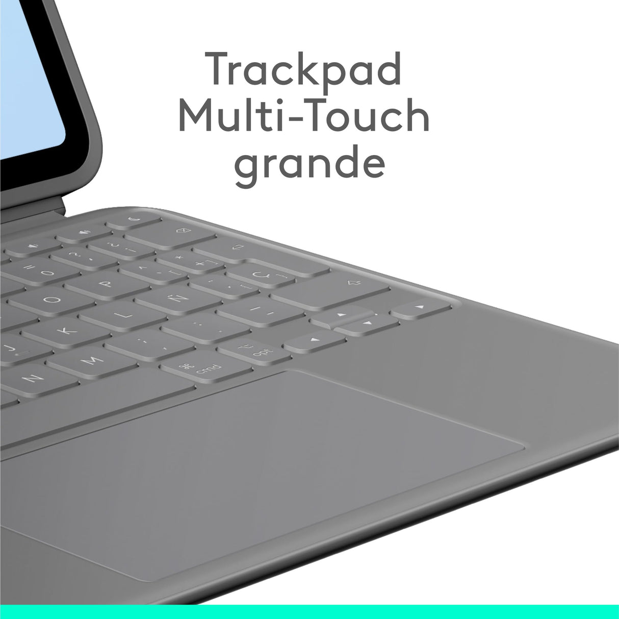 Logitech Combo Touch, iPad Air 11 in (M2 y M3), funda con teclado para iPad Air (5.a generación) - Teclado retroiluminado extraíble con soporte abatible, Disposición QWERTY Español - Gris