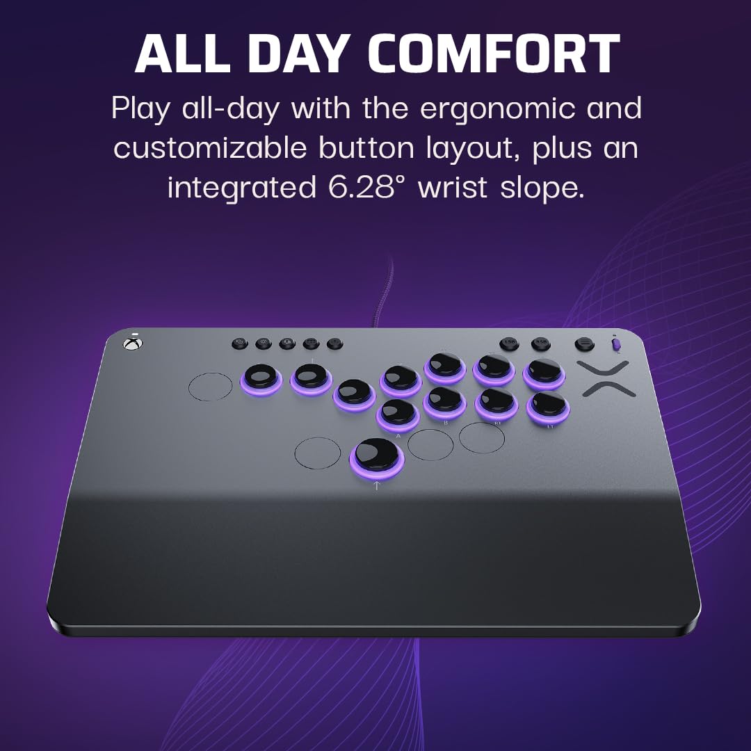 Turtle Beach Victrix Pro KO Leverless All Button Fight Stick, Officially Licensed for Xbox Series X|S, Xbox One, Windows 10/11 PC, Customizable eSports Tournament Ready Controller, Gray