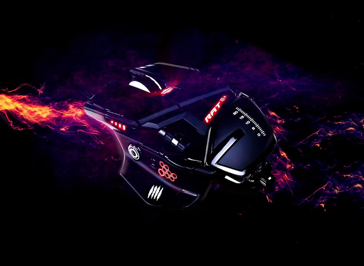 Mad Catz R.A.T. 6+ - Ratón (mano derecha, Óptico, USB, 12000 DPI, 12000 pps, Negro)