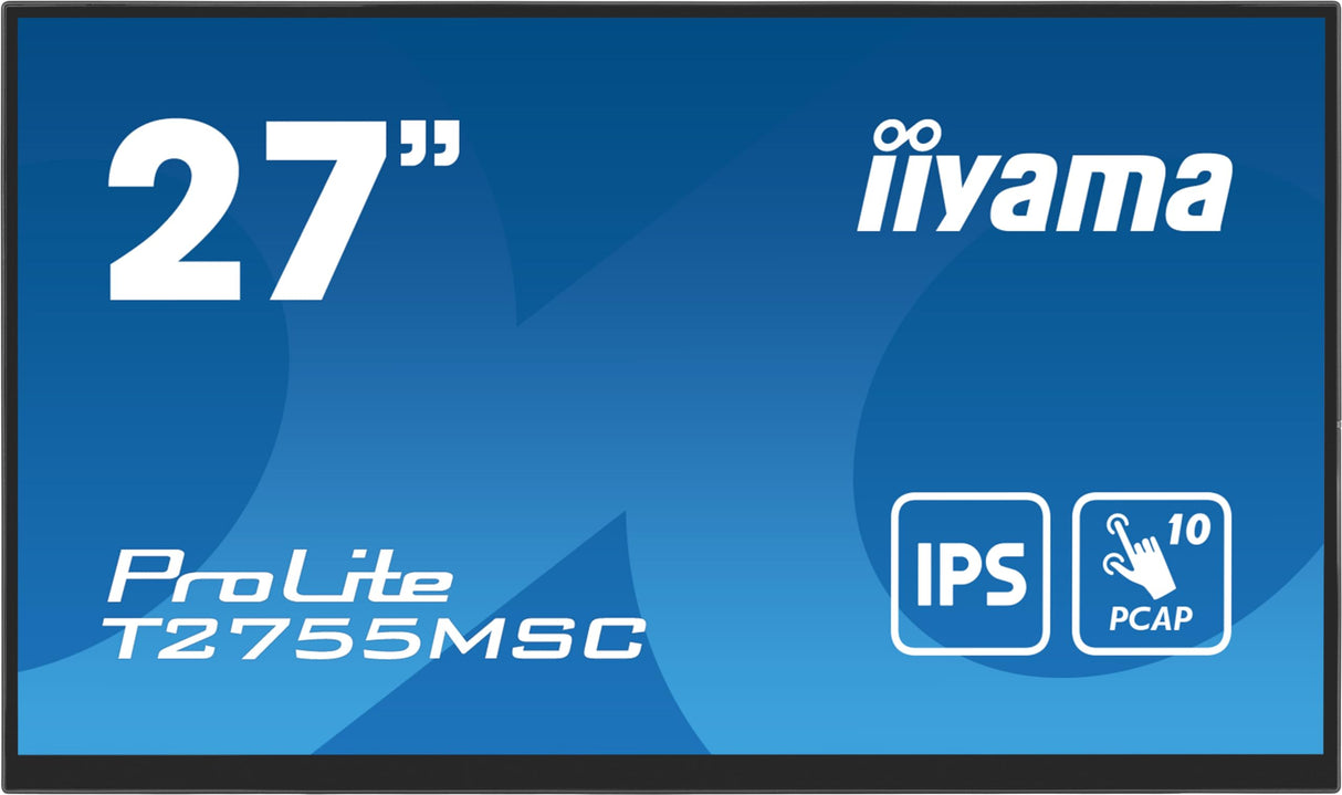 iiyama T2755MSC-B1 27" IPS Bonded PCAP 10P Táctil, 1920x1080, Flat Bezel Free Glass Front, HDMI, Displayport, 360cd/m², USB Hub 2X 3.2, Altavoces, Cámara Web incorporada & Micrófono, Bookstand