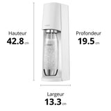 Sodastream Terra - Máquina de agua con gas y soda | Pack 1 botella de 1 l, acabado de acero inoxidable, compatible con lavavajillas + 1 recarga de gas de 60 l para clips, color blanco