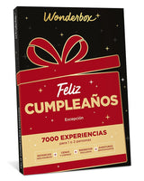 WONDERBOX - Caja Regalo - Feliz cumpleaños excepción -1 Experiencia a Elegir: Estancia, gastronomía, Actividad de Bienestar o de Aventura para 1 o 2 Personas - 7000 experiencias - Ideas Regalo