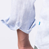 Panareha Camisa Polera Hombre Lino a Rayas Samui Azul (L)