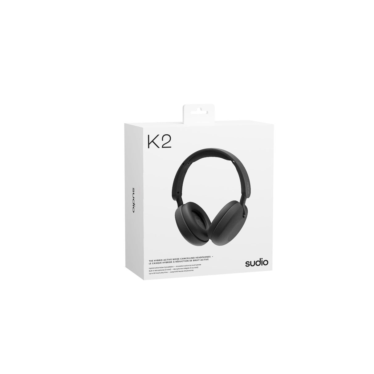 Sudio K2 Black Over-Ear Headphones, Hybrid Active Noise Cancellation, con micrófono Integrado, Carga a través de USB-C, hasta 35 Horas de reproducción, Panel táctil, Sonido de Cristal Premium