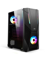Caja Gaming ATX Rogue 5, Panel Lateral Vidrio Templado, 3 Ventiladores ARGB, Compatible con Refrigeración Líquida, 40 x 21,8 x 45 cm
