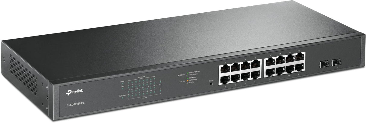 TP-Link TL-SG1218MPE Switch 16 Puertos Gigabit PoE+ 10/100/1000 Mbps + 2 Puertos SFP