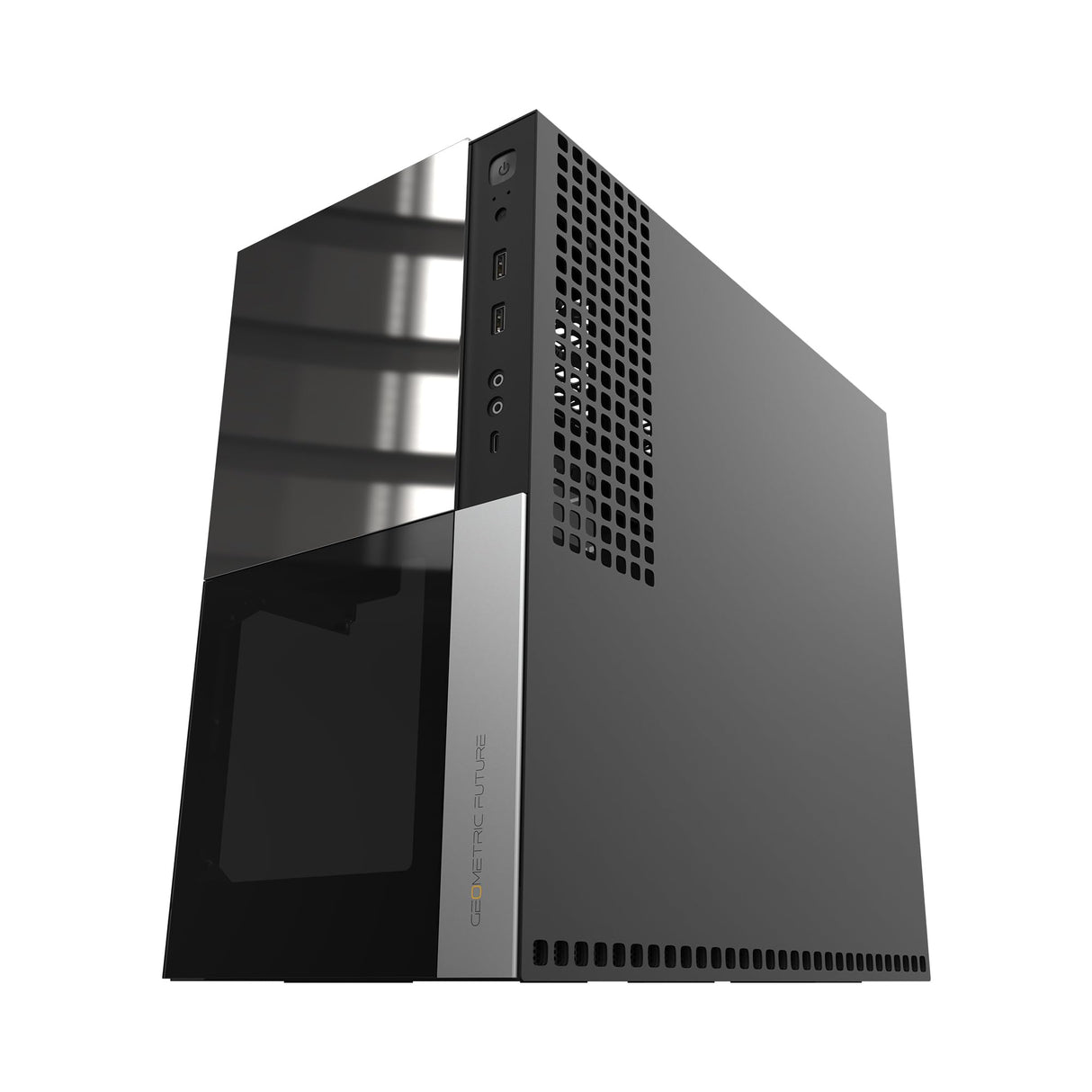 Geometric Future M4 Caliburn Mid/Mini Tower, Caja para Juegos E-ATX/ATX, Vidrio/Acero de 1,2 mm, Tipo C, Montaje Vertical para GPU, GEO-M4-CAL