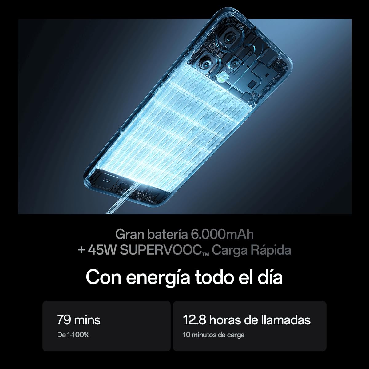 OPPO Reno14 F 5G – Smartphone Libre con IA, 8GB RAM + 256GB, Cámara Triple 50MP, Batería 6000mAh, Carga Rápida 45W, Pantalla AMOLED 120Hz, IP69, Dual SIM, Android, Versión Española - Opal Blue