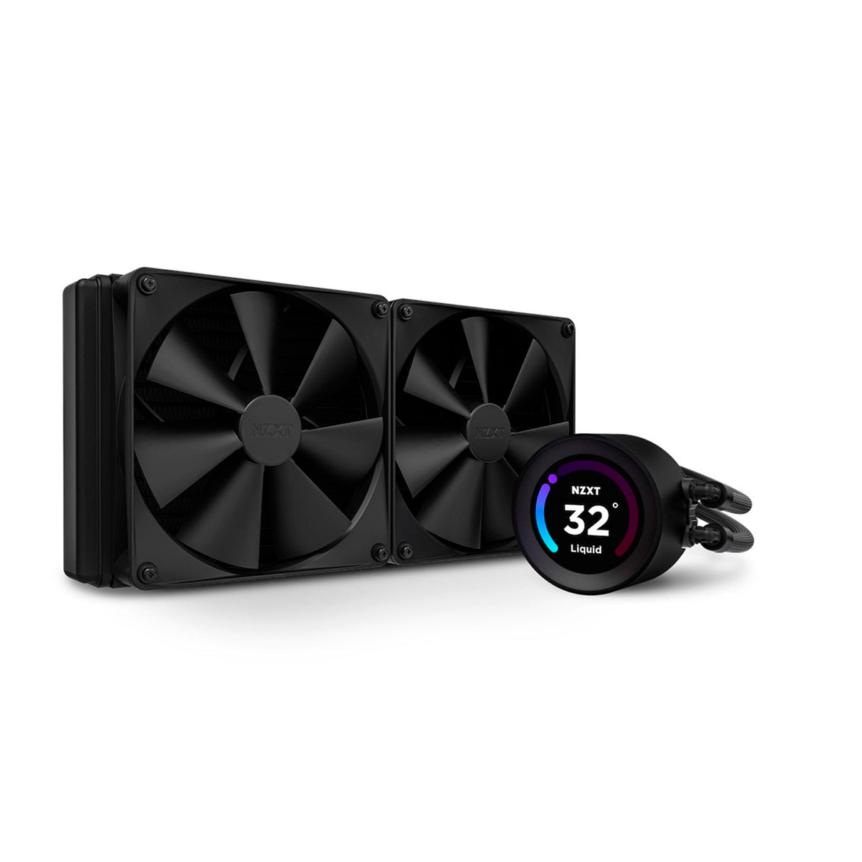 NZXT Kraken Elite 280 RL-KN28E-B1-280mm AIO - Enfriador líquido para CPU - Pantalla LCD personalizable de 2.36 pulgadas para imágenes, métricas de rendimiento y más - Bomba de alto rendimiento - 2