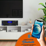 Pyle Amplificador de Sonido, 200W, Bluetooth, Inalambrico, Estereo, para el hogar, Control Remoto, Sistema con HDMI/Optico/Fono/Coaxial, Radio FM, USB/SD, AUX, RCA