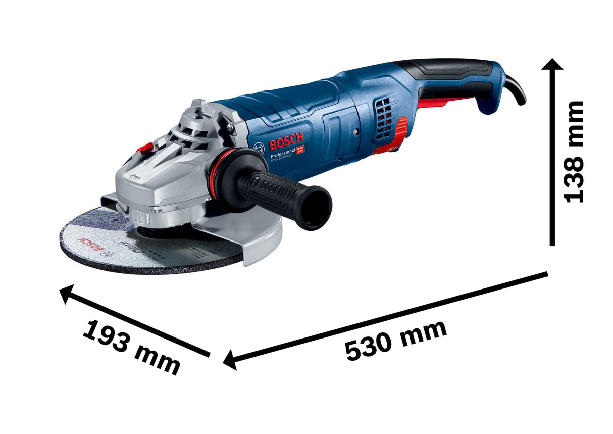 Bosch Professional GWS 24-230 JZ - Amoladora angular (2400 W, Ø 230 mm, Soft Start, Cyclon, en caja)