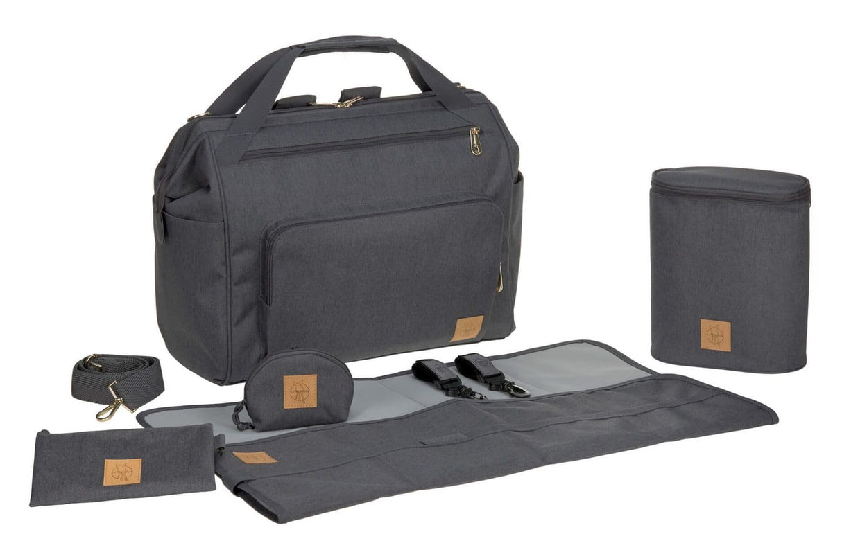 Lässig Goldie Twin Bag - Bolsa para pañales, bolsa de bebé, con función mochila incluida - antracita
