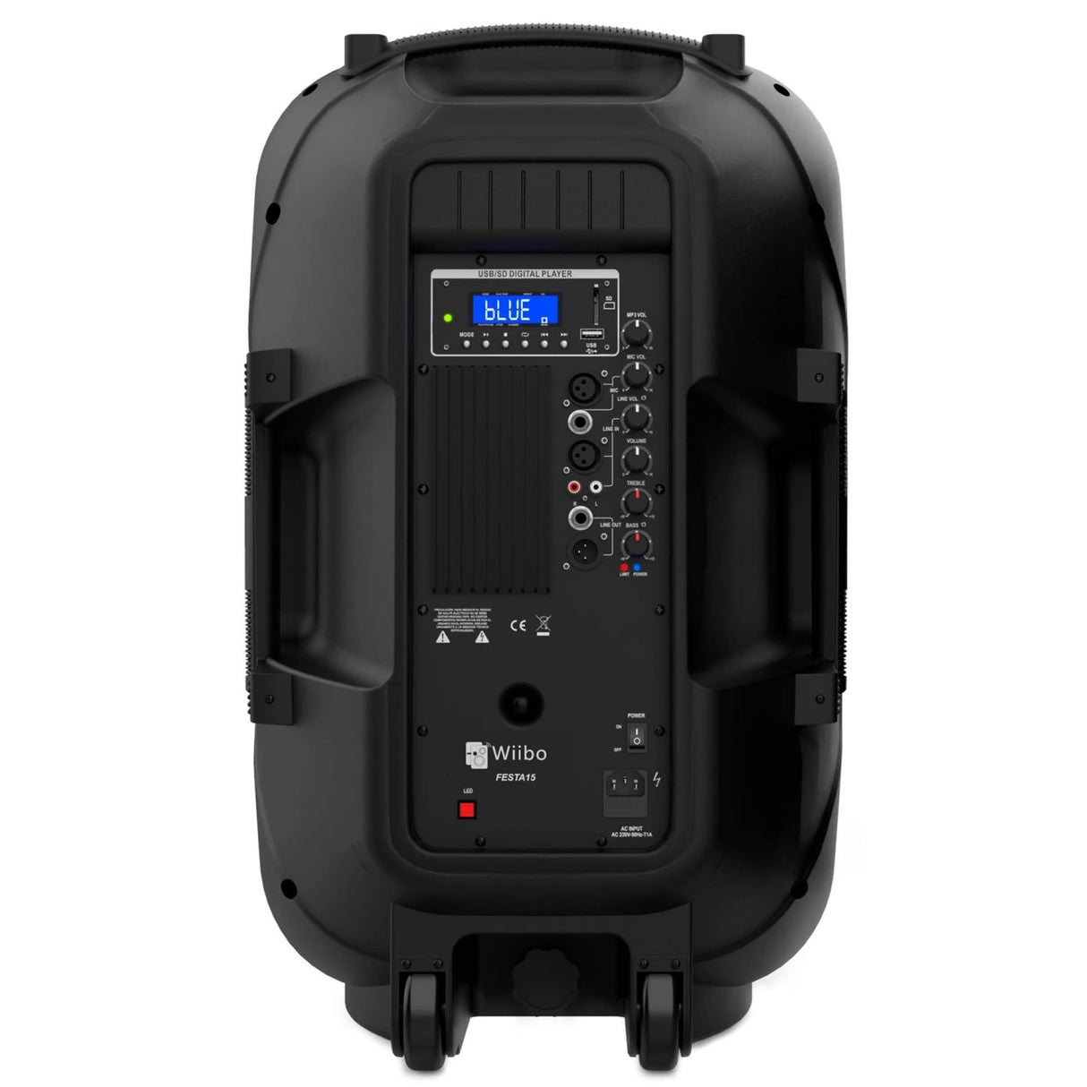Wiibo Festa 15BT Altavoz Activo Profesional 15" 600W Pico Bluetooth + Soporte + Cable + Micrófono