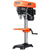 VEVOR Taladro de Banco de 254 mm de velocidad Ajustable de 510/780/1300/1820/2430 RPM con Motor de Inducción de 6,2 A, Mesa Inclinable de 0 a 45°, Luz de Trabajo LED, Taladro para Madera y Metal
