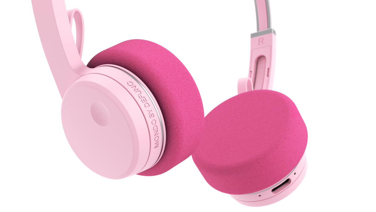 Mondo Freestyle On-Ear Auriculares, Bluetooth 5.3, ENC, Controlador de 36 mm, Estilo Retro de los años 80, Rosa
