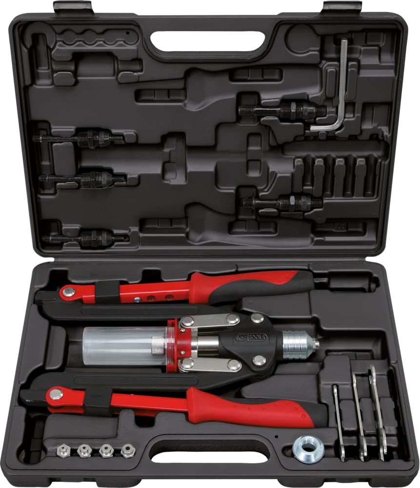 KS Tools 150.9630 - Pack de 11 piezas con tenazas para remaches universales, en maletín de plástico