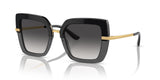 Dolce & Gabbana 0DG4373 Gafas, Top Black ON Transparent Black, 52 para Mujer