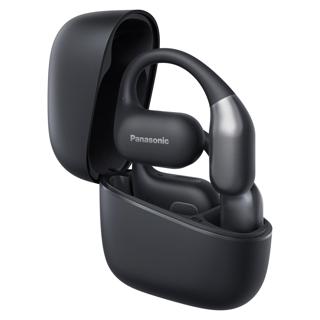 Panasonic RB-F10DE-K Audífonos inalámbricos de Oído Abierto, Audífonos Bluetooth con Micrófono ENC, 25 Horas De Reproducción, Bluetooth 5.4, IPX4, Controles Táctiles, Negro