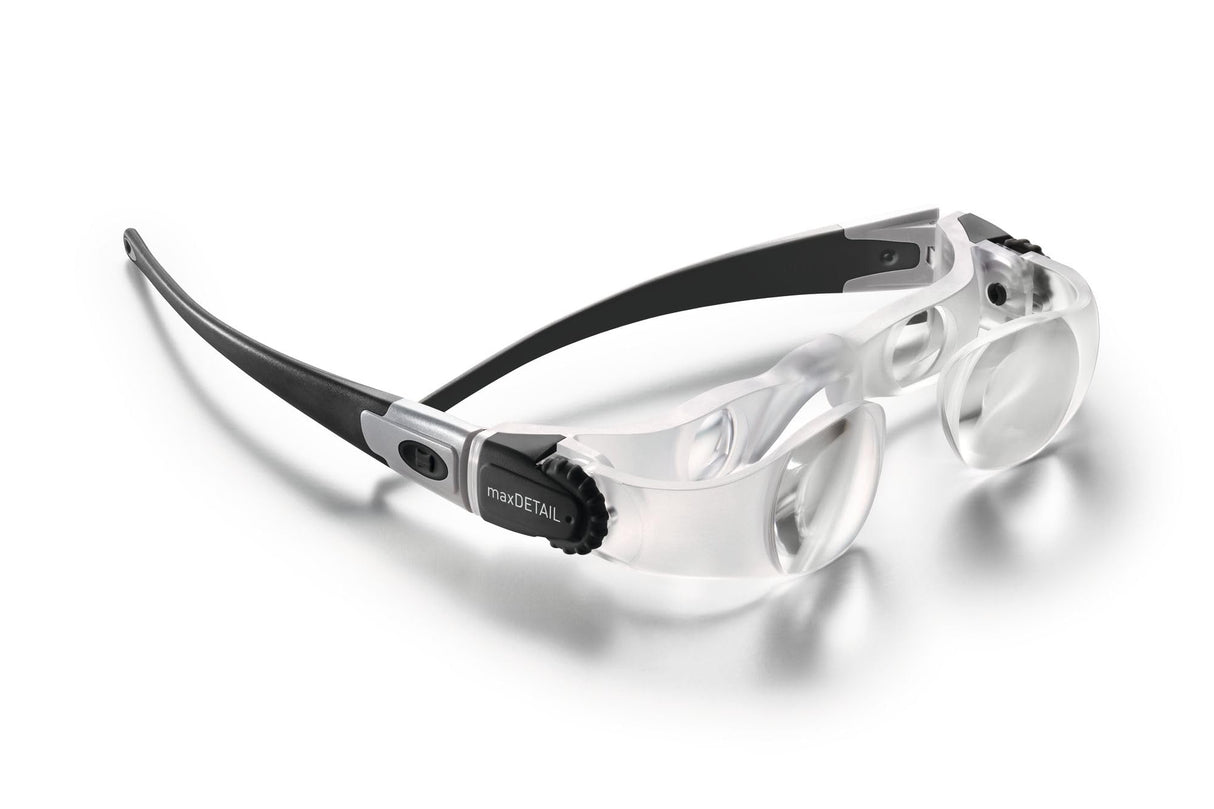 Eschenbach Optik maxDETAIL Gafas lupas para un trabajo minorista exigente con aumento 2X, compensación dioptrica hasta ±3 dpt, con funda de espuma rígida, color: gris oscuro