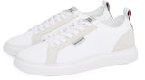 Tommy Hilfiger Sneaker con Suela Vulcanizada Hombre Light Knit Seasonal Elegante, Blanco (White), 43