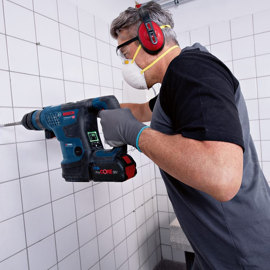 Bosch Professional BITURBO GBH 18V-34 CF - Martillo perforador combinado a batería (18V, 5,8 J, Ø máx. hormigón 32 mm, SDS plus, Connectivity, sin batería, en maletín)