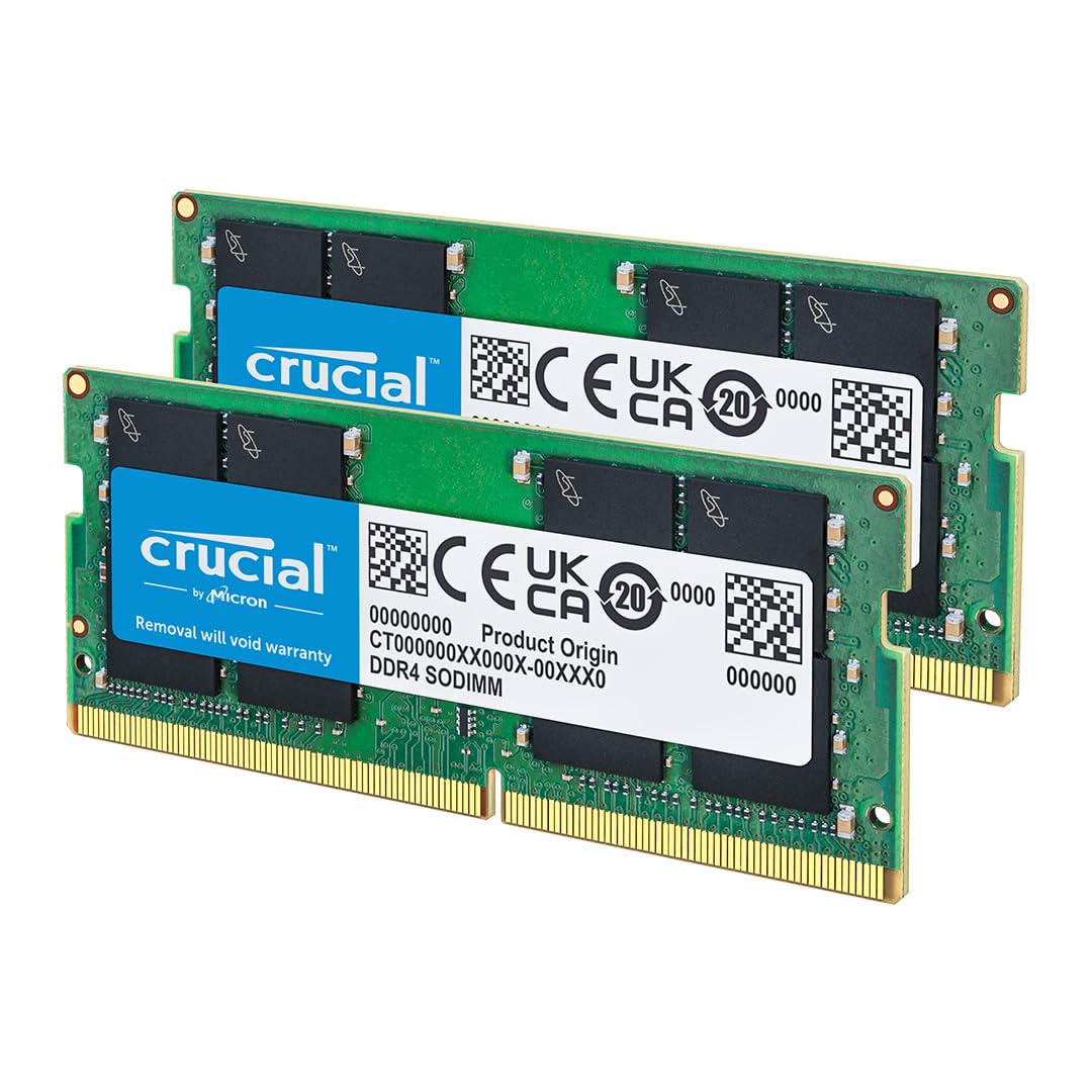 Crucial RAM CT2K32G4SFD832A 64GB (2x32GB) DDR4 3200MHz CL22 (or 2933MHz or 2666MHz) Kit de Memoria Portátil