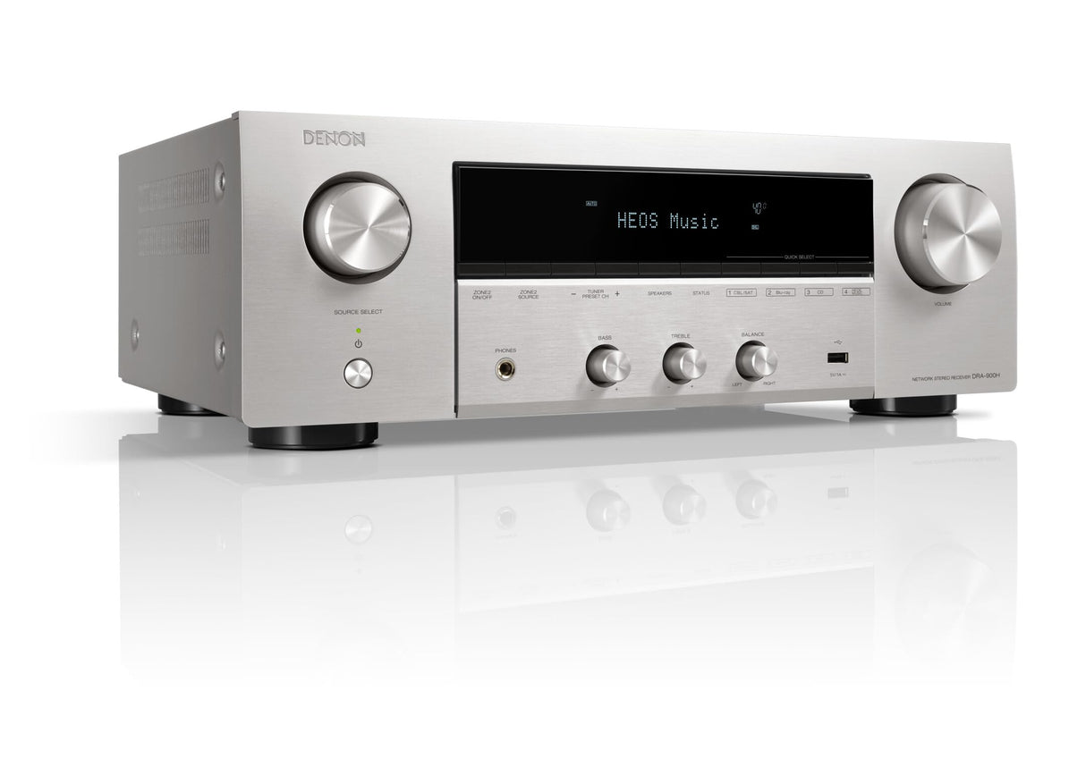 DENON Receptor de Red Estéreo (2 x 145 W, FM/Dabmas, WLAN, HDMI, Entrada de Teléfono), Plateado, Tamaño Único