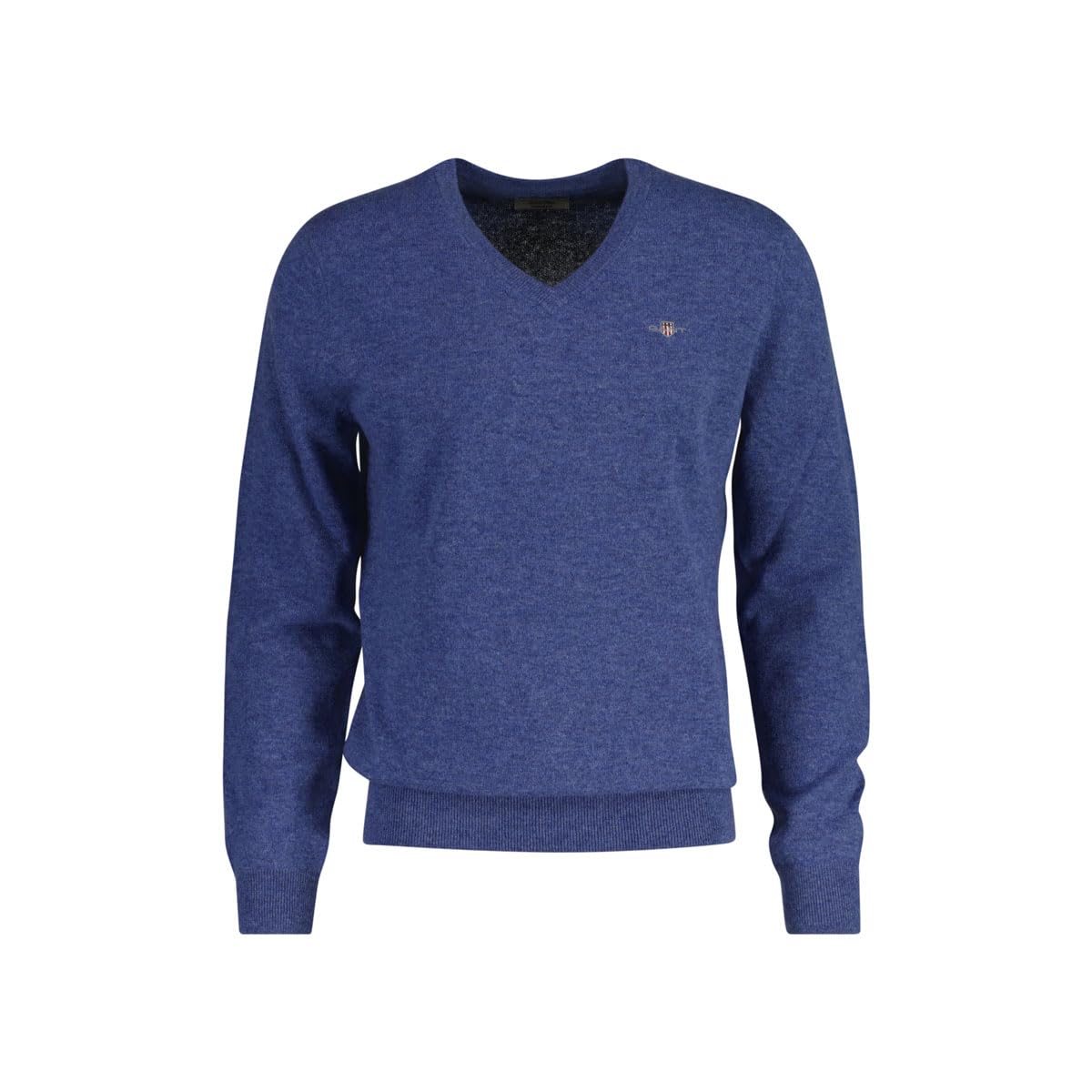 GANT Lana de Cordero extrafina con Cuello en V, Stone Blue Melange, XL