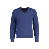 GANT Lana de Cordero extrafina con Cuello en V, Stone Blue Melange, XL
