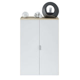 Habitdesign Mueble Auxiliar Despacho, Armario Estudio, 119x80x32,5 (AltoxAnchoxFondo - en cm), Color Blanco Artik y Roble Canadian, Modelo Office