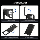 NEEWER Estabilizador de Jaula de teléfono S24 Ultra con Mango Lateral, Adaptador de Filtro de 67 mm, Placa Trasera de Lente de 17 mm, Adaptador de Lente de Montaje en T, Equipo de Video