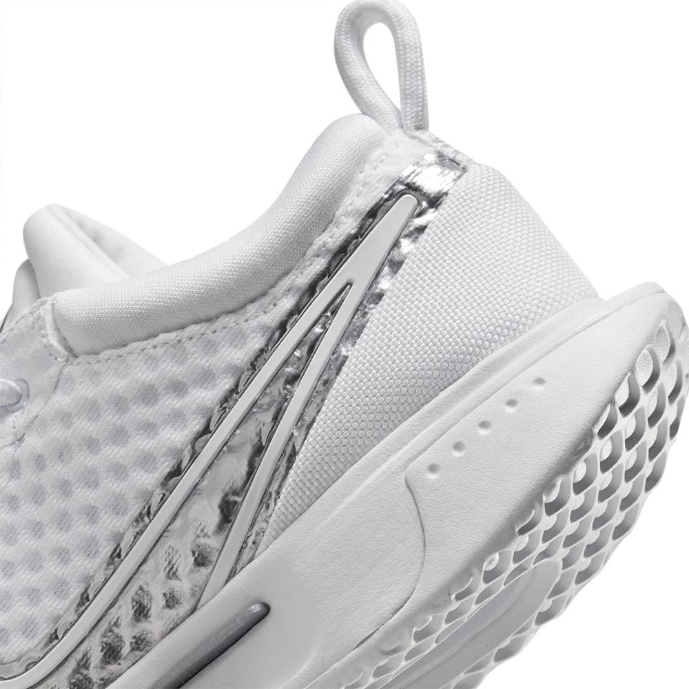 NIKE Court Zoom Pro, Zapatos de Tenis para Mujer, White Metallic Silver, 41 EU