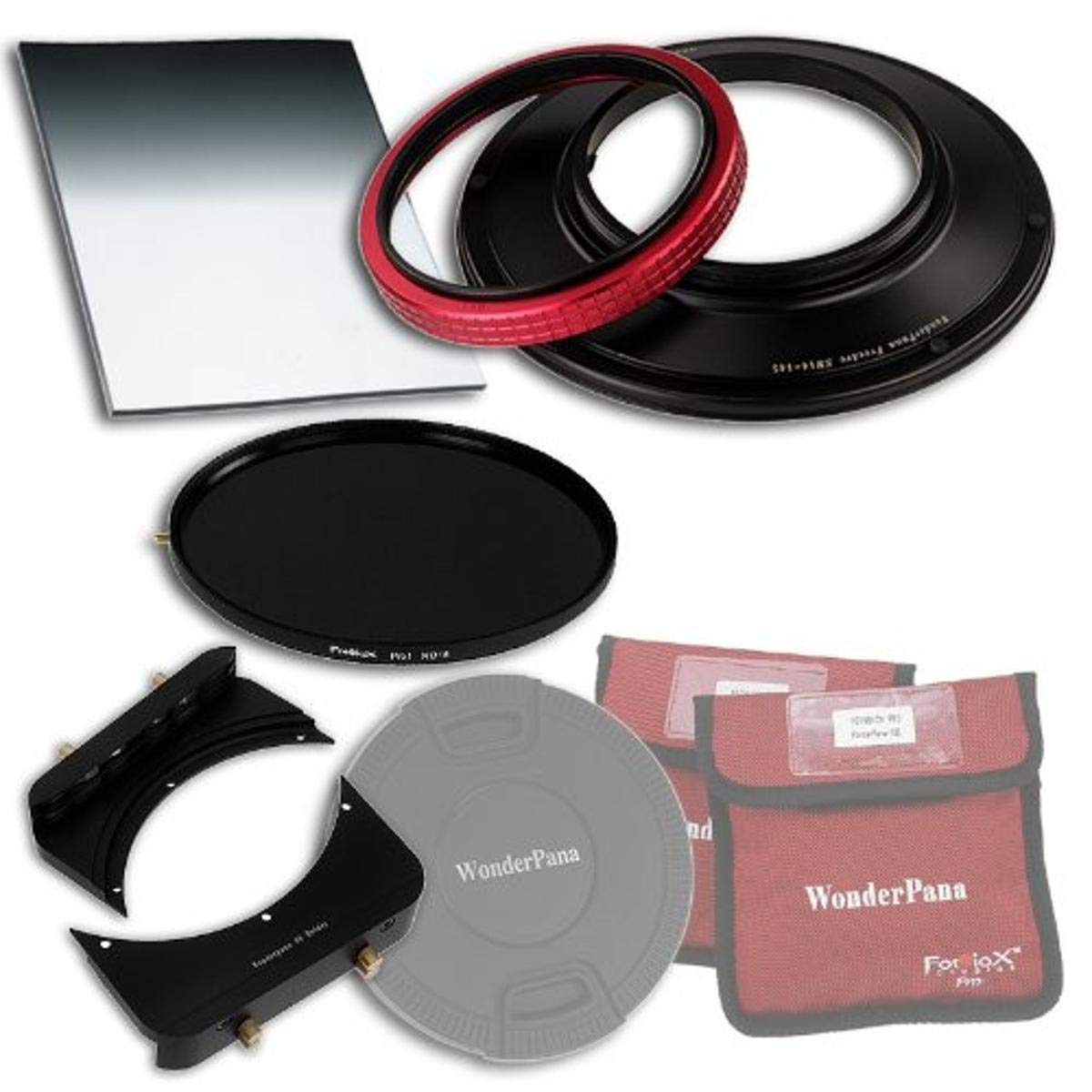 WonderPana 66 FreeArc Esenciales ND 0.6 BS - Adaptador de Filtros 145mm y 6.6x8.5, Tapa de Lente, 6.6x8.5" 0.6 Filtro de Densidad Neutra Degradado de Borde Duro y ND16 145mm Filtro de Densidad Neutra para el Lente Sigma 14mm f/2.8 EX HSM RF Asférico Ultra