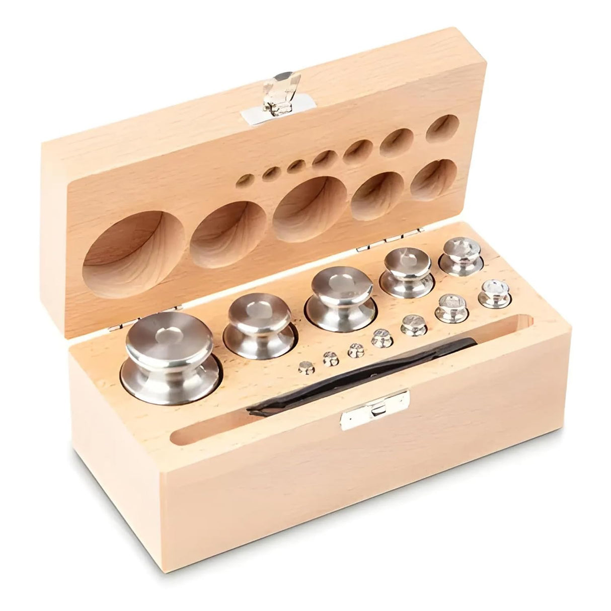 Núcleo - 334 - F2 Set de peso, 1 x acero inoxidable Feingedreht en caja de madera - 334 500g - 05
