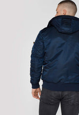 Alpha MA-1 Hooded Chaqueta, Rep.Blue, M para Hombre