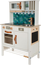 small foot Cocina Infantil Blanco Tasty, Madera Placa luz Sonido, Incl. Acc.de 5 Uni, de 3 años, 12673, Color Colorido