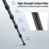 SIRUI Trípode Compacto de Fibra de Carbono de 59pulgadas con Cabeza de Bola y Placa Incorporada para Arca, Solo 0,85kg Carga de hasta 4kg - Traveler 5C