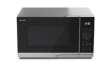 SHARP YC-PC322AE-S Microondas con grill y aire caliente (1000 W, 32 L, 10 niveles de potencia, función eco, función descongelador), color plateado y negro
