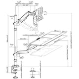 my wall Soporte para Teclado y Monitor – HL63L para reequipar el Escritorio con Altura Ajustable, Giro Lateral, inclinable, Vertical y Horizontal