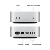 Apple Mac Mini Ordenador de Mesa con Chip M4, CPU de 10 núcleos y GPU de 10 núcleos: diseñado para Apple Intelligence, 16 GB de Memoria unificada, SSD de 256GB, Gigabit Ethernet