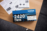 Brother TN2420TWIN Pack de 2 tóner negro de larga duración, para las impresoras MFCL2710DW/MFCL2730DW/MFCL2750DW/DCPL2510D/DCPL2530DW/DCPL2550DN/HLL2310D/HLL2350DW/HLL2370DN/HLL2375DW