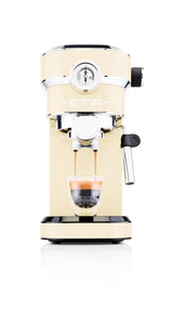 ETA Storio Portafilter I Beige I Espresso Machine I Boquilla de espuma de leche I 20 Bar I Tanque de agua de 750 ml I 1350 W