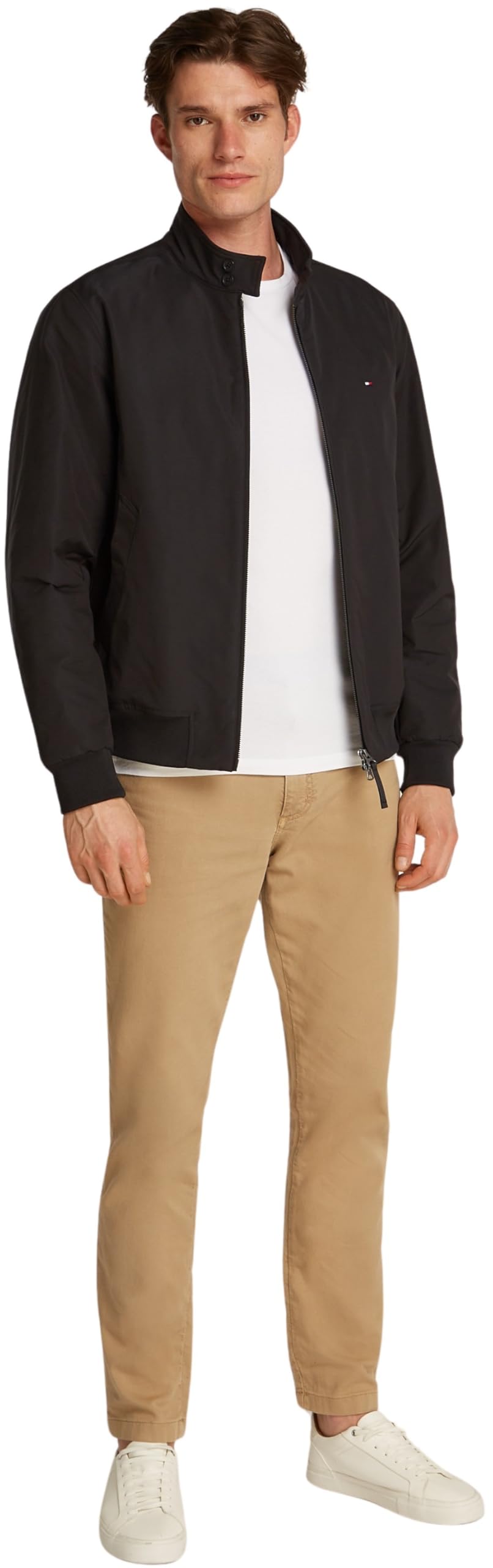 Tommy Hilfiger Cortavientos Hombre Harrington impermeable, Negro (Black), L
