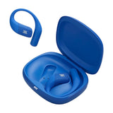 JBL Endurance Zone Auriculares Deportivos inalámbricos Abiertos True Wireless, diseño ergonómico de Gancho, OpenSound, 32 h de autonomía, Resistencia IP68, Google Finder, Azul
