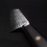 KOTAI | Cuchillo Bunka Santoku | Hoja de 17cm | Cuchillo multiusos | Afilado y forjado a mano | Acero inoxidable japonés ultra afilado 440C | Mango de madera de ébano | Tang oculto completo