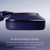 Bowers & Wilkins Px7 S3 Auriculares Over-Ear Bluetooth, Cancelación de Ruido, Sonido Hi-Res, aptX Lossless, 30h Reproducción, 8 Micrófonos, Carga Rápida - Azul Índigo