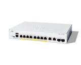 Cisco Switch administrado Cisco Catalyst 1300-8P-E-2G, GE de 8 Puertos, PoE, PS Externa, Combo GE 2x1, protección Limitada de por Vida (C1300-8P-E-2G)